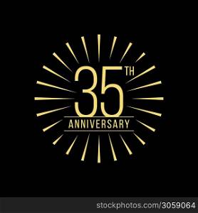 35 Years Anniversary Celebration Vector Logo Design Template