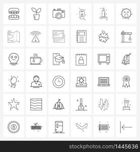36 Editable Vector Line Icons and Modern Symbols of candle, candle, camera, grave, Halloween Vector Illustration