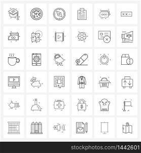 36 Editable Vector Line Icons and Modern Symbols of dashboard, chat, location, messages, paper Vector Illustration