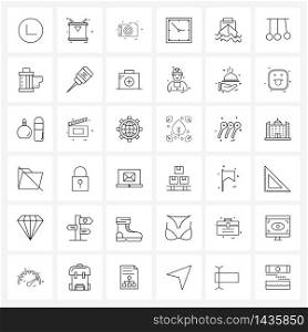 36 Editable Vector Line Icons and Modern Symbols of travel, time, camera, square, clock Vector Illustration
