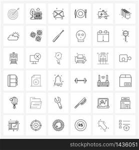 36 Editable Vector Line Icons and Modern Symbols of van, dinner, message, eat, envelope Vector Illustration
