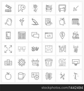 36 Interface Line Icon Set of modern symbols on bus, websites, right, web layout, mother Vector Illustration