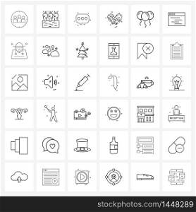 36 Universal Icons Pixel Perfect Symbols of balloon, valentine&rsquo;s day, massage, valentine, heart Vector Illustration