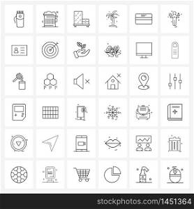 36 Universal Icons Pixel Perfect Symbols of debut card, atm, cabinet, tree, nature Vector Illustration