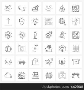 36 Universal Icons Pixel Perfect Symbols of fence, religion, meat, church, emotions Vector Illustration