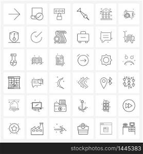 36 Universal Line Icon Pixel Perfect Symbols of bank, sport, dashboard, arrow, login Vector Illustration