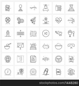 36 Universal Line Icons for Web and Mobile calculations, avatar, arrow, profile, avatar Vector Illustration