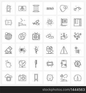 36 Universal Line Icons for Web and Mobile food, Santa clause, Chinese, Christmas, Santa clause cart Vector Illustration