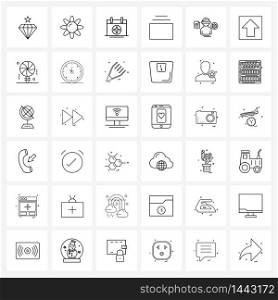 36 Universal Line Icons for Web and Mobile gear, avatar, medical, packing, luggage Vector Illustration