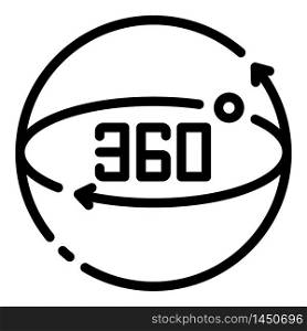 360 augmented reality icon. Outline 360 augmented reality vector icon for web design isolated on white background. 360 augmented reality icon, outline style