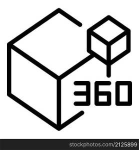 360 cube view icon outline vector. Virtual tour. Camera angle. 360 cube view icon outline vector. Virtual tour