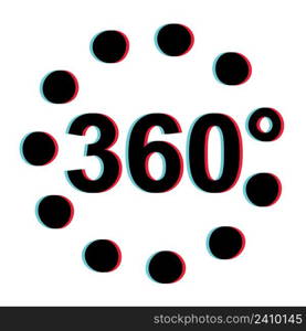 360 Degree 3d Stereoscopic Effect, Vector Viar 360 degree 3d sign vr