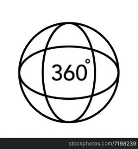 360 degree 3d virtual panorama view icon vector