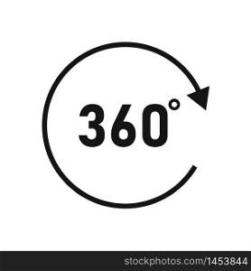 360 degree circle vector icon, around symbol.