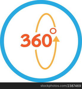 360 Degree icon sign symbol design