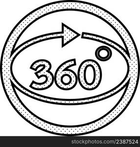 360 Degree icon sign symbol design