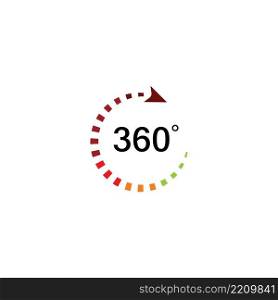 360 Degree View Related Vector Icons design template