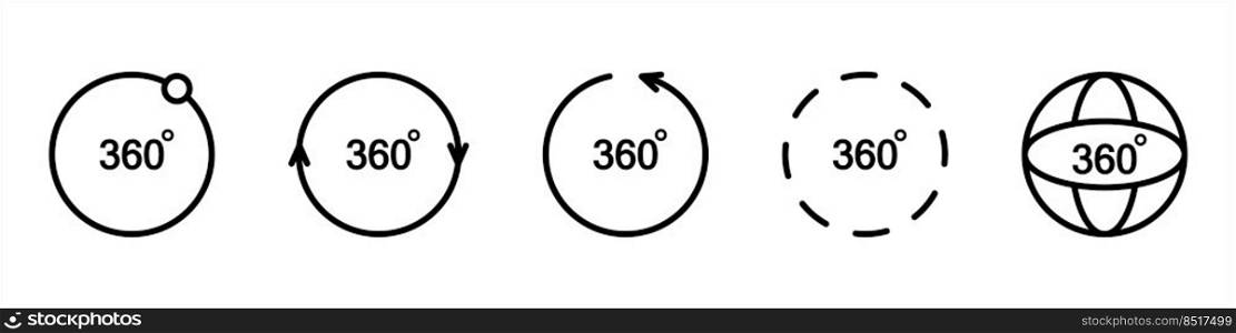 360 degree views of vector circle icons set isolated from the background. 360 degree views of vector circle icons set isolated from the background.