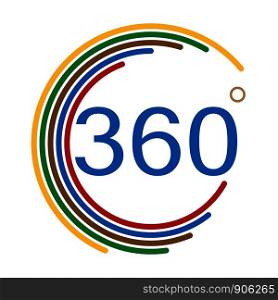 360 degrees angle sign on white background. flat style. angle 360 degrees icon for your web site design, logo, app, UI. 360 degrees angle sign.