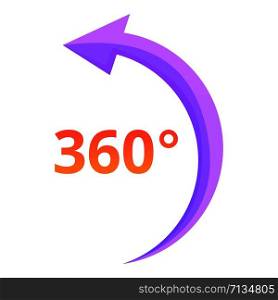 360 degrees pictogram icon. Cartoon of 360 degrees pictogram vector icon for web design isolated on white background. 360 degrees pictogram icon, cartoon style