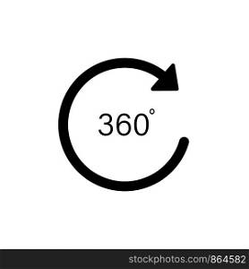 360 degrees rotation icon. Sign of rotation. Rotate application or sign with circle arrow. EPS 10. 360 degrees rotation icon. Sign of rotation. Rotate application or sign with circle arrow.