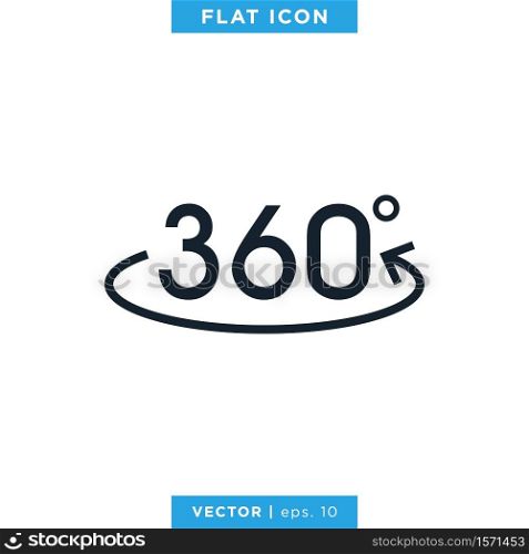 360 Degrees View Icon Vector Design Template