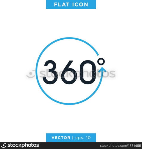 360 Degrees View Icon Vector Design Template