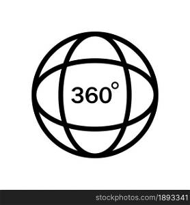 360 view icon vector. 360 degree view symbol flat design