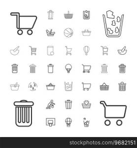 37 basket icons Royalty Free Vector Image