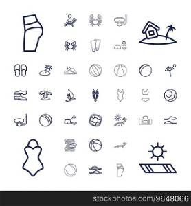 37 beach icons Royalty Free Vector Image