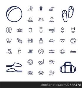 37 beach icons Royalty Free Vector Image