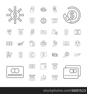 37 cash icons Royalty Free Vector Image