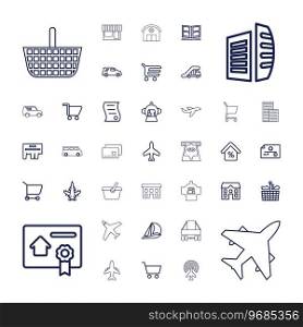 37 commercial icons Royalty Free Vector Image