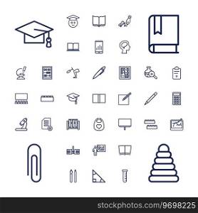 37 education icons Royalty Free Vector Image