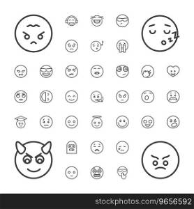 37 emoticon icons Royalty Free Vector Image