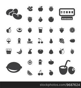 37 fruit icons Royalty Free Vector Image
