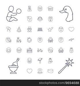 37 happy icons Royalty Free Vector Image