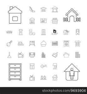 37 home icons Royalty Free Vector Image