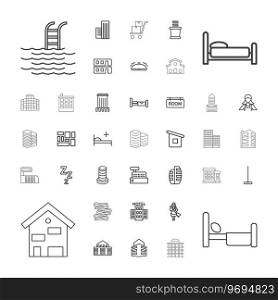 37 hotel icons Royalty Free Vector Image