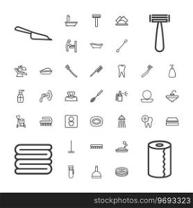 37 hygiene icons Royalty Free Vector Image