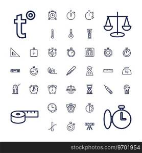 37 measurement icons Royalty Free Vector Image
