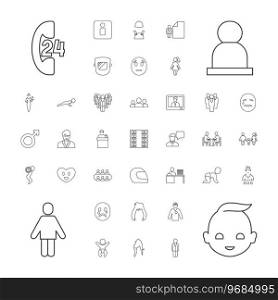 37 person icons Royalty Free Vector Image