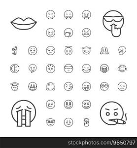37 smile icons Royalty Free Vector Image