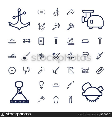 37 steel icons Royalty Free Vector Image