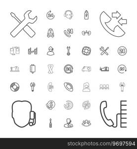 37 support icons Royalty Free Vector Image