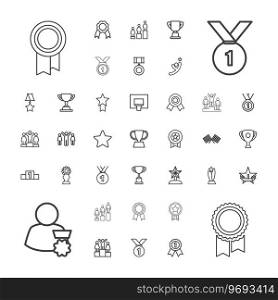 37 victory icons Royalty Free Vector Image