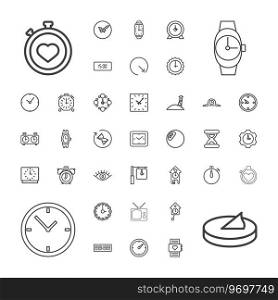 37 watch icons Royalty Free Vector Image