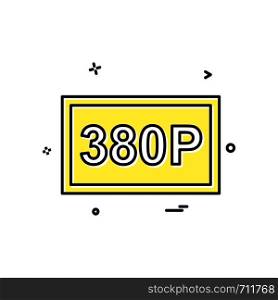 380P Video frame icon design vector