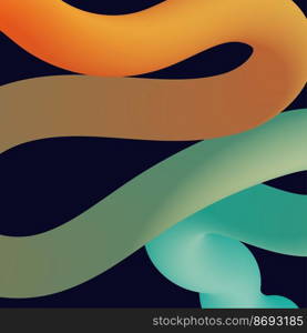 3d abstract colorful twisted liquid shapes. Creative design elements