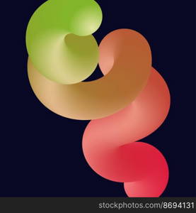 3d abstract colorful twisted liquid shapes. Creative design elements